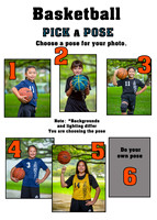 Pick a Pose sheet displayed at the front of the line on photo day